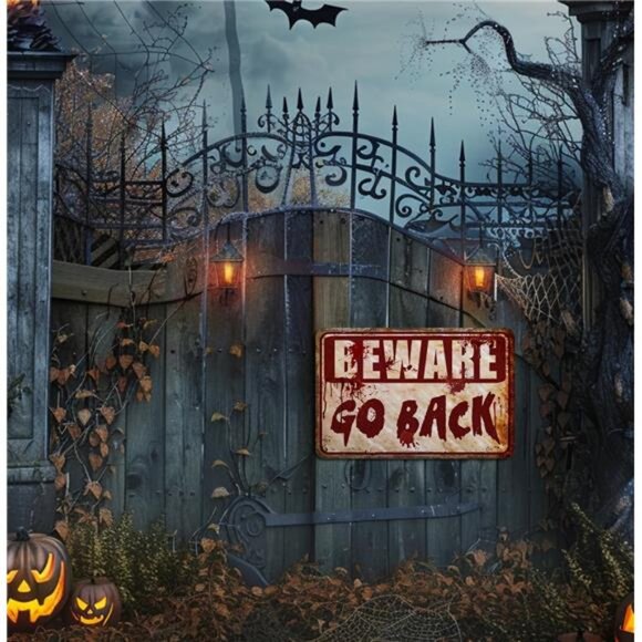 Halloween Decorations Indoor Horror Room Decor Metal Tin Signs Halloween Party - Picture 2 of 8